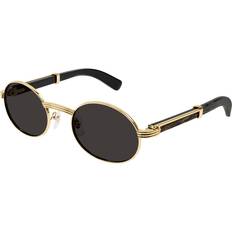 Solglasögon Cartier CT0464S Sunglasses Gold/Grey Round Men