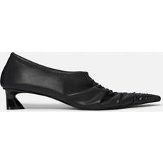 Stella McCartney Ruched Kitten Heel Pumps, Woman, Midnight black