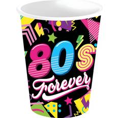 Multicolour Paper Napkins 80's Forever Pappbecher 6 St. für Mottopartys