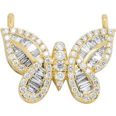 SI (1-2) Charms & Pendants Jewelry Unlimited Butterfly Baguette Pendant - Gold/Diamonds