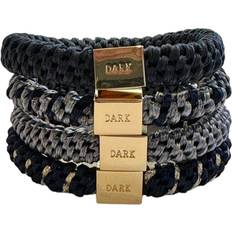 Dark HAIR TIES 4 PK COMBO NAVY BLUE MIX W/GOLD