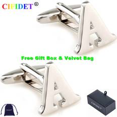 Multicoloured Cufflinks Cif CIFIDET Classic Cufflink Letter Alphabet Shirt Cuff Link With Velvet Bag and Gift Box Jewelry Accessories Present for Men Multicoloured