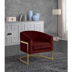 Armchairs Meridian Carter Burgundy Velvet Armchair