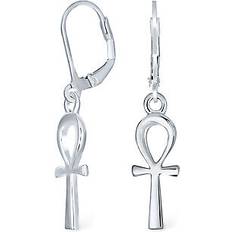 Bling Jewelry Egyptian ankh cross religious stud earrings .925 silver