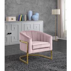 Armchairs Meridian Carter Pink Velvet Armchair