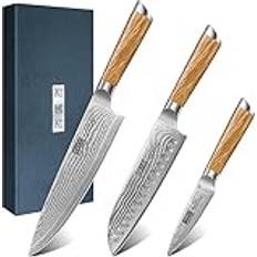 Hoshanho HOSHANHO Damaskus 3-delat professionell japansk damaskus-stålset Knivset
