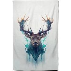 White Kitchen Towels Warren Reed Stag Face Splashart Tea Kitchen Towel White