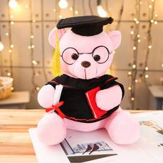 Doctors Soft Toys Veishet Pink, 28cm/11.02in Doctor Bear Stuffed Toy With Hat Fashion Teddy Bear Doll Graduation Gift