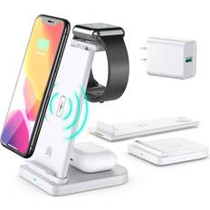 Chronus 3 in 1 Wireless Charger Charging Station Dock for Apple Watch 6 5 4 3 2, Airpods Pro, iPhone 11/11 Pro/X/Xr/Xs/8 Plus, Qi-Certified