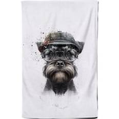 Kitchen Towels on sale Warren Reed Miniature Schnauzer Dog With Kitchen Towel Multicolour