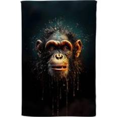 Kitchen Towels on sale Warren Reed Splashart Monkey Face Tea Kitchen Towel Black