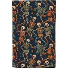 Orange Kitchen Towels Warren Reed Dancing Skeletons Tea Kitchen Towel Orange