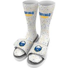 White Sandals Islide Youth White Buffalo Sabres Speckle Socks & Sandals Bundle