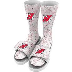 White Sandals Islide Youth White New Jersey Devils Speckle Socks & Sandals Bundle