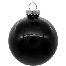 Drop Ship Baskets 6 in. Black Glitter Clear Ball 4 Bag Christmas Tree Ornament