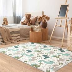 Tapis Klebefieber Tapis Friendly Dinosaur With Palm Trees And Cacti