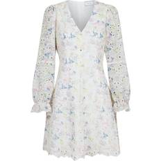 Blommiga - Korta klänningar - XL Neo Noir Cabana Embroidery Dress - Creme