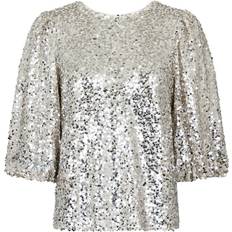 Guld Bluser Neo Noir Lorraine Sequins Bluse Pale Gold