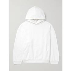 Balenciaga Unisex Pullover Balenciaga Logo-Print Cotton-Jersey Hoodie Men White