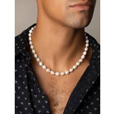 Herr - Vit Halsband Nialaya Baroque Freshwater Pearl Necklace Herr Halsband