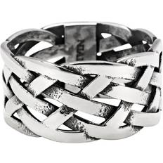 Nialaya Ringar Nialaya Men's Stainless Steel Woven Chain Ring Herr Ringar