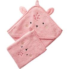 Cotton Baby Towels Vertbaudet Baby Hooded Bath Cape Pink Medium Solid
