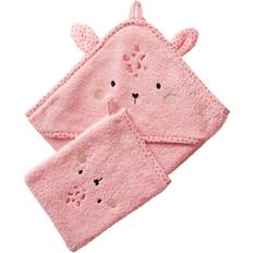 Baby Towels Vertbaudet Baby Kapuzen-Badetuch rosa 70X70