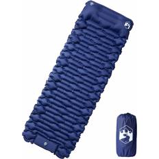 Colchonetas para Dormir vidaXL Colchón camping autoinflable con almohada integrada azul marino Azul