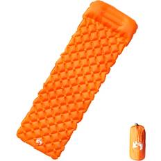 Orange Tapis de Couchage vidaXL Matelas de camping gonflable avec oreiller intégré orange Green