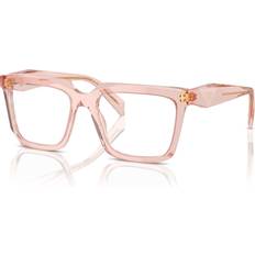 Orange Glasses Prada PR A19V Eyeglasses 19Q1O1 Transparent Peach