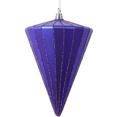 Polystyrene Christmas Decorations Drop Ship Baskets Matte Cone Purple Christmas Tree Ornament 15.2cm