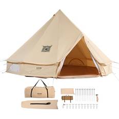 VEVOR Camping & Outdoor VEVOR Canvas Tent Bell Tent, Yurt Tent 4 Seasons 4 m/13.12 ft, Canvas Tent for Camping with Stove Jack, Breathable Tent Holds up to 6 People, Family Camping Outdoor Hunting Party