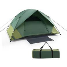 Costway 2-person Camping Tent w/ Removable Rain Fly and Double-layer Door-Green