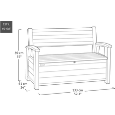 Keter Hudson Storage Bench Garden Dining Chair