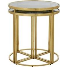 Gold Nesting Tables Premier Housewares Gold Luxe Mirrored Nesting Table