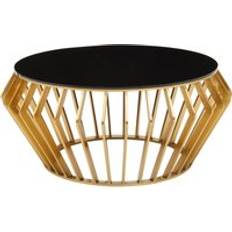 Premier Housewares Black Gold Round Coffee Table