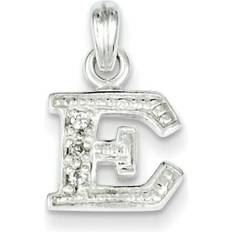 Gray - Silver Charms & Pendants Initial sterling silver cz pendant