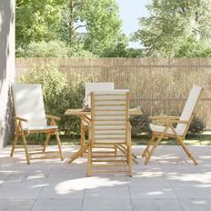 vidaXL Gartenstühle 4 Stk Verstellbar Klappbar mit Kissen Bambus