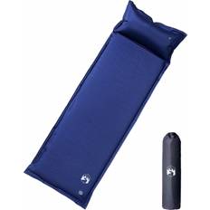 Colchonetas para Dormir vidaXL Colchón camping autoinflable con almohada integrada azul marino Azul