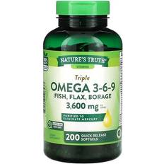 Nature's Truth Vitamins, Triple Omega 3-6-9, Fish, 3,600 mg, Quick Release 90 pcs