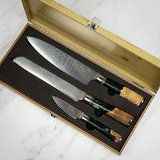 Katana Saya Saya Rainforest Damascus Knife Set