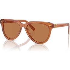 Miu Miu Unisex Solglasögon Miu Miu Kvinna MU 12ZS 15T2Z1 Acetat Beige Brun Pantor Normal