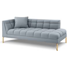 Canora Grey Trapp Chaise Longue Light Blue Sofa 185cm 3 Seater
