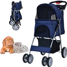 Costway Foldable pet stroller dog cat trolley