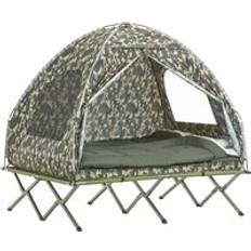 Foldable Camping Tent with Bed Camping Bed 2 person Neutral