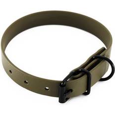 BioThane Halsband Oliv 28-35 cm Brun Svart