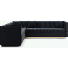 Everly Quinn Black Sectional Olindo Sofa