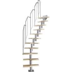 Grau Treppen & Geländer Dolle Systemtreppe Globus 11 Stufen Geschosshöhe von 222-276 cm 0781602131