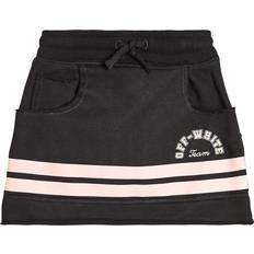 Off-White Kids Logo striped cotton jersey skirt black 140cm