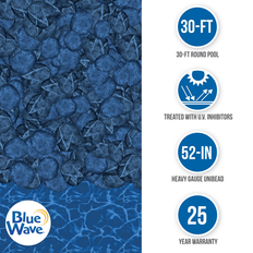 Pool Parts Blue Wave Pebble Unibead Heavy Gauge Above Ground Pool Liner 30 ft. Round 52 in. Deep